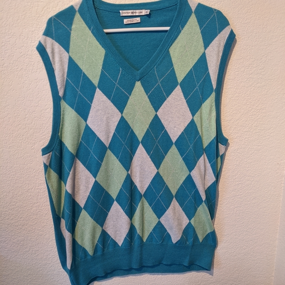 PETER MILLAR soft V neck sweater vest, XL